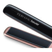 Преса Beurer HS 80 Hair straightener,triple ionic function, Magic LED display-only during operation, titanium coating, 120-200 °,memory function,safety switch-off, plate locking system,heat-resistant storage bag