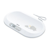 Везна Beurer BY 90 baby scale, Data transfer via Bluetooth, Automatic and manual hold function, Curved weighing surface, 10 Measurement memory spaces