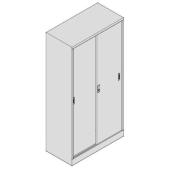 Метален шкаф Практик AMT 1891 С три рафта, плъзгащи врати, 91.5x45.8x183 cm Сив