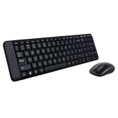 Клавиатура и мишка Logitech Combo MK220 Безжични, USB, Черни