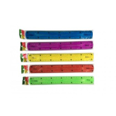 Линия гъвкава Пластмасова нечуплива 30 cm, Цветен микс