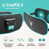 Масажор Beurer Antelope Corefit II,  2 in 1 EMS belt for core abdominal muscles and lower back muscles; Electrodes: 2x stomach, 2x back; 9 training programs; adjustable intensity /0-40/; abdominal circumferences of 75-130 cm