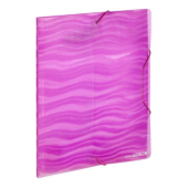 Папка с три капака и ластик Office Point Wave PP, А4 Виолетова