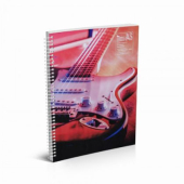 Тетрадка Multiprint Меки корици, спирала, 2 теми, А4 100 л. с широки редове