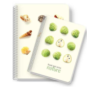 Тетрадка Black&White Nature Mix PP корица, спирала, creamy офсет, 4 теми, А5 180 л. с редове