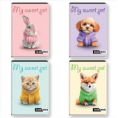 Тетрадка Black&White Girl Mix Меки корици, А5 24 л. с широки редове