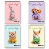 Тетрадка Black&White Girl Mix Меки корици, А5 24 л. с малки квадратчета