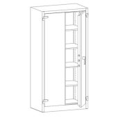 Огнеупорен метален шкаф Malow Office Locker SAM W2A С четири рафта, 95x55x195 cm