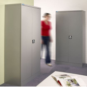 Метален шкаф Silverline FPCE40 С един рафт, 91.5x45.8x102 cm Сив