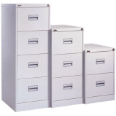 Шкаф за висящи папки Silverline SLV3M Единичен с 3 чекмеджета, 45.8x62.2x100.9 cm, Сив