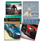 Тетрадка Black&White Boy Mix Меки корици, А5 56 л. с широки редове