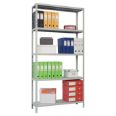 Метален стелаж С болтова връзка, 5 рафта до 70 kg/рафт, 90х40х172 cm Сив