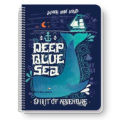 Тетрадка Black&White Colorful Mix Ламинирани корици, спирала, офсет, 2 теми, А4 80 л. с  редове