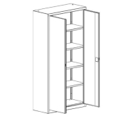 Метален шкаф Malow Office Locker SBM 202 С четири рафта, 80x43.5x199 cm Сив