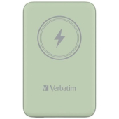 Външна батерия Verbatim MCP-10GN Power Pack 10000 mAh with UBS-C PD 20W / Magnetic Wireless Charging 15W Green