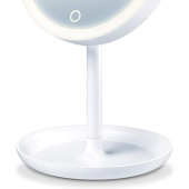 Козметично огледало Beurer BS 45 illuminated cosmetics mirror,LED light, Touch sensor, 5x magnification,dimmer function,storage tray