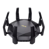 Рутер Asus Wireless Router, RT-AX89X, AX6000, 8x8 Dual-Band, Quad-Core 2.2GHz CPU, 256MB/1GB Flash/RAM, 10G port, SFP+ port, AiProtection Pro, Adaptive QoS, VPN server/client, IPTV, OFDMA, MU-MIMO, Beamforming, Link Aggregation, Port forwarding, AiMesh, B