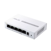 Комутатор Asus Business 5Port Smart Managed Switch PoE+,ExpertWiFi EBP15, 4 ports PoE+, 60W, VLAN, QoS, Port Mirroring, wall mounting,White