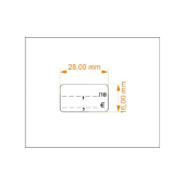 Етикети за цени лв. / EUR 28х16 mm 50л.х40ет./бандерол Бели