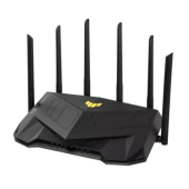 Рутер Asus Gaming Wireless TUF Router AX6000, Dual-Band, Quad-Core 2.0GHz CPU, 256MB/512MB Flash/RAM, 2.5G dual-port, AiProtection Pro, Adaptive QoS, VPN Fusion, IPTV, OFDMA, MU-MIMO, Beamforming, Link Aggregation, Port forwarding, AiM, Black