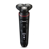 Машинка за бръснене Beurer MN8X rotary shaver, 360° flexible shaver head, Magnetic fixation, LED display, Waterproof (IPX7), Quick-charge function  (10 min OT; 5 min CT), Incl. charger and storage station, protective cap and cleaning brush