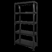 Метален стелаж HARD 180x90x40 см, до 130 кг на рафт  - черен