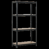 Метален стелаж Carmen CR-1015 - 180х90х40 см, до 175 кг на рафт - черен