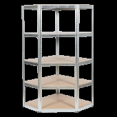 Ъглов метален стелаж Carmen CR-1019 - 180x90x45 см, до 275 кг на рафт - цинк