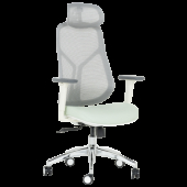 Ергономичен стол Carmen 7901 W еко кожа - сив-светлозелен