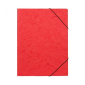 Папка с три капака и ластик Lux Картон, А4 Червена