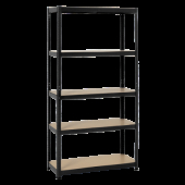 Метален стелаж Carmen CR-1027, 192x100x40 см, до 65 кг на рафт - черен