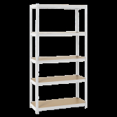 Метален стелаж Carmen CR-1027, 192x100x40 см, до 65 кг на рафт - бял