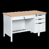 Метално бюро Carmen CR-1310 K - сиво / бук