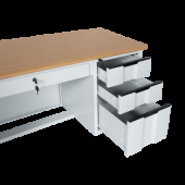 Метално бюро Carmen CR-1310 K - сиво / бук