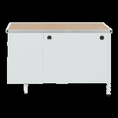 Метално бюро Carmen CR-1318 L - сиво / бук