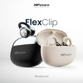 Слушалки HiFuture FlexClip Champagne Gold, Open Ear Comfort, Bluetooth 5.4, 4 Mics ENC Calling System, Playtime up to 30 Hours, IPX5 Waterproof, 12mm Driver Bass Boost