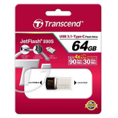 Памет Transcend 64GB JETFLASH 890S, USB 3.1 Type C, Silver Plating
