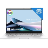 Лаптоп Asus Zenbook UX3405CA-ST787X, Intel Ultra 9 285H 2.9 GHz (24MB Cache, up to 5.4 GHz, 16 cores, 16 Threads), 14.0 OLED WQXGA+(WQ+) 2880X1800 16:10 Bend+500nits Glare , 120 Hz, LPDDR5X 32GB ( on board ),1TB  SSD G4, Windows 11 Pro,Foggy Silver