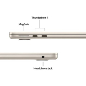 Лаптоп Apple MacBook Air 13.6: Apple M5 chip with 10-core CPU and 10-core GPU, 16GB, 1TB SSD - Starlight