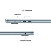 Лаптоп Apple MacBook Air 15.3: Apple M5 chip with 10-core CPU and 10-core GPU, 24GB, 1TB SSD - Sky Blue