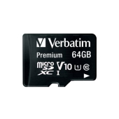 Памет Verbatim Premium micro SDXC 64GB Class 10 (Incl. Adaptor)