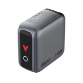 Зарядно устройство Verbatim Mini GaN Charger 140W with Display + 140W USB-C to USB-C Cable (Charger and Data transfer) Grey