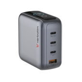 Зарядно устройство Verbatim Mini GaN Charger 140W with Display + 140W USB-C to USB-C Cable (Charger and Data transfer) Grey
