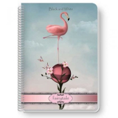 Тетрадка Black&White Fairytale Mix Ламинирани корици, спирала, офсет, 2 теми, А4 80 л. с редове