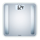 Везна Beurer BF 183 diagnostic bathroom scale; Extra large LCD display; Weight, body fat, body water, muscle percentage, bone mass, AMR calorie display; 180 kg
