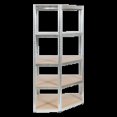 Ъглов метален стелаж Carmen CR-1019 - 180x90x45 см, до 275 кг на рафт - цинк