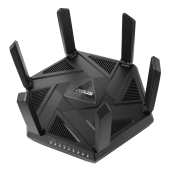 Рутер Asus Gaming Wireless Router, RT-AXE7800, AXE7800, Tri-Band, Quad-Core 1.7GHz CPU, 256MB/512MB Flash/RAM, 2.5G port, AiProtection Pro, Adaptive QoS, VPN Fusion, Instant Guard, IPTV, OFDMA, MU-MIMO, Beamforming, Link Aggregation, AiMesh, Black